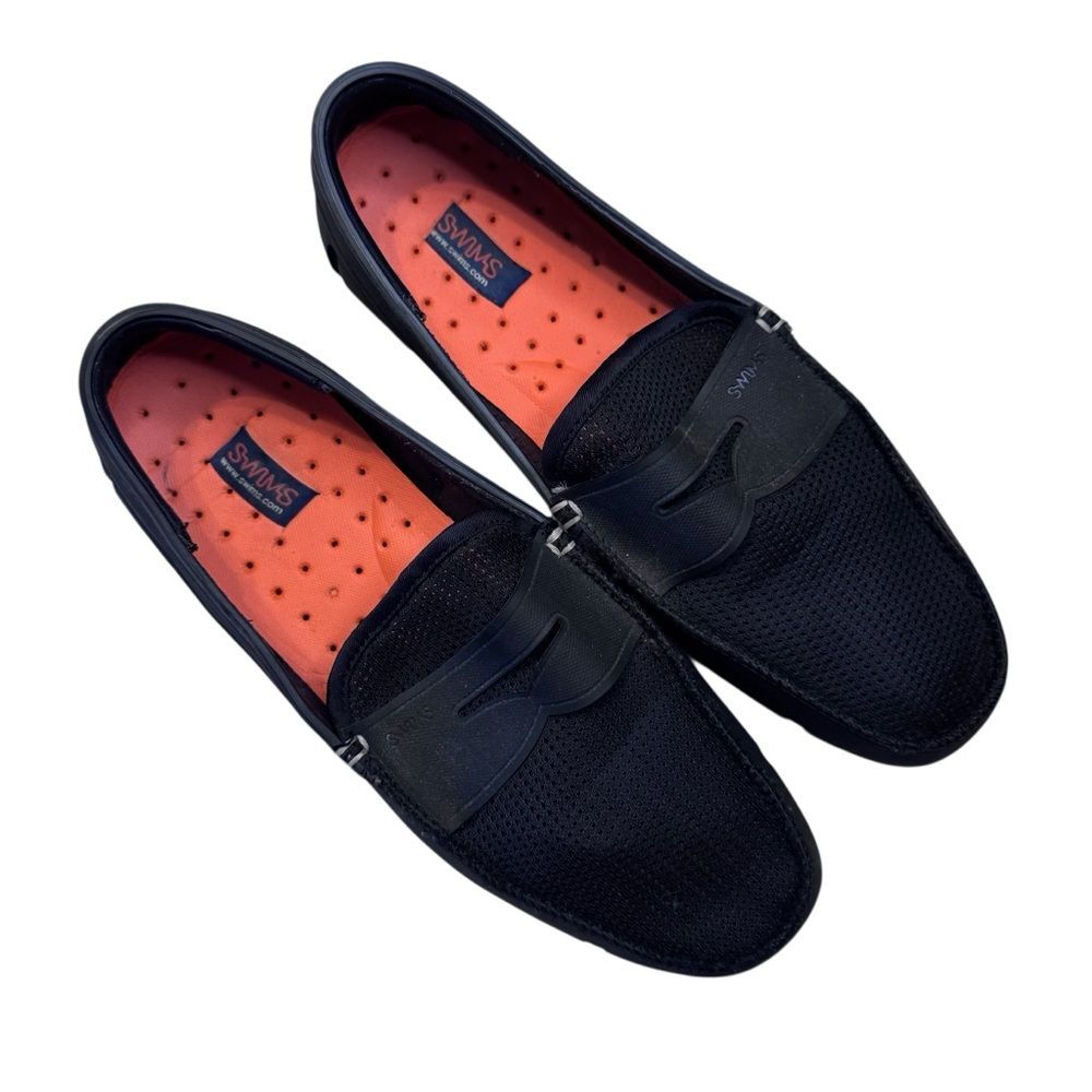 Swims Men's Penny Loafers Deck Shoes Black Size US 9